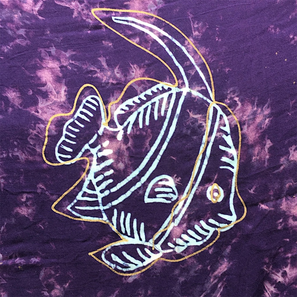 Purple Rayon Batik Ruana - Picture 3 of 5